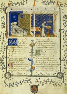 A leaf from the "Romance of the Rose", 1390, 30?24.5 см, Варшава A leaf from the "Romance of the Rose", 1390, 30?24.5 см, Варшава