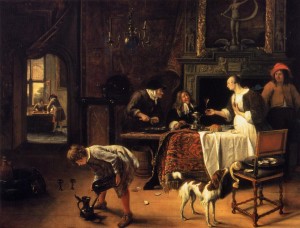 Jan Steen Easy Come, Easy Go 1661, Museum Boymans van Beuningen, oil on canvas Jan Steen Easy Come, Easy Go 1661, Museum Boymans van Beuningen, oil on canvas