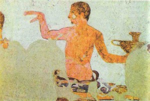 Приготовление к банкету. Фрагмент росписи грота Голини в Орвьето, IV век до н.э.